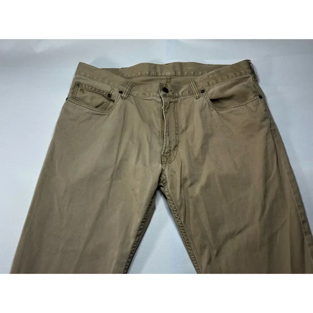 Polo Ralph Lauren Men's 650 Straight Leg Beige Denim Jeans - Size 36x33.5 - Picture 3 of 8